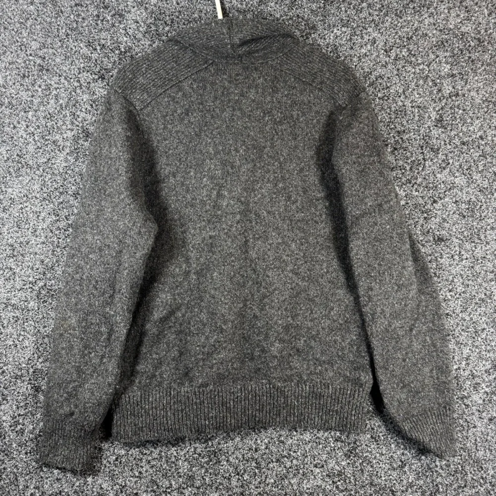 Banana Republic Mens Large Gray Lambs Wool Blend Shawl Zip Cardigan Sweater